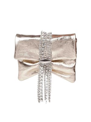 JIMMY CHOO: Clutch - Pochette - Or Blanc