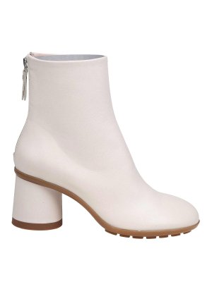 AGL: ankle boots - Curvy leather trunchet Gesso color