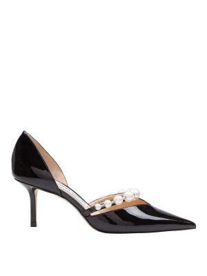 JIMMY CHOO: scarpe décolleté - Decollete Aurelie 65 In Vernice Con Perle