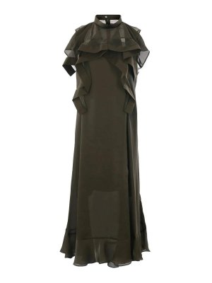 Sacai: abiti da sera - Abito in chiffon raso x