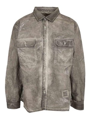DRKSHDW: denim jacket - Jumbo Cotton Overshirt
