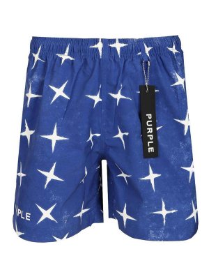 PURPLE BRAND: Trousers Shorts - All Over Stars Short