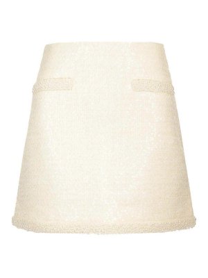Self Portrait: Faldas media pierna y semilargas - Falda Semilarga - Blanco