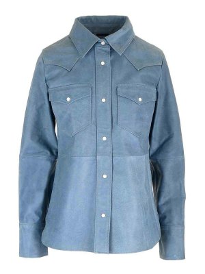 STAND STUDIO: shirts - Western Style Leather Shirt