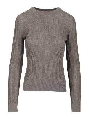 MAX MARA STUDIO: crew necks - Wool And Silk Sequin Sweater
