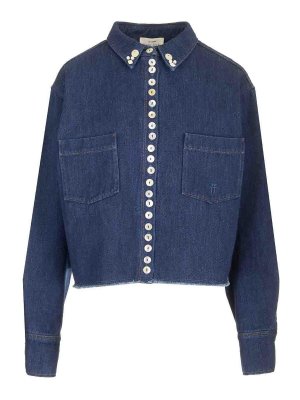 FORTE FORTE: shirts - Denim Cropped Shirt