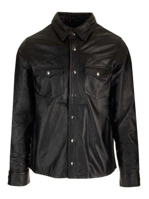 GIORGIO BRATO: shirts - Black Leather  Shirt