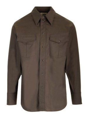 LEMAIRE: shirts - Coffee Brown Cotton Shirt