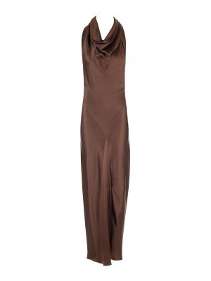 LOEWE: maxi dresses - Long Scarf Dress In Silk Satin