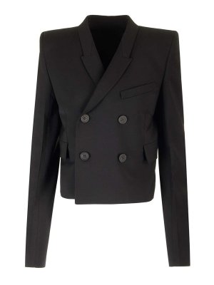 RICK OWENS: blazers - Cropped Wool Blazer