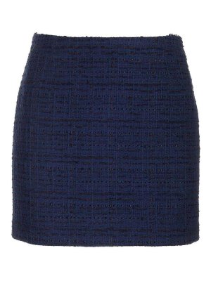 TAGLIATORE: Knee length skirts & Midi - May Mini Skirt In Blue Tweed