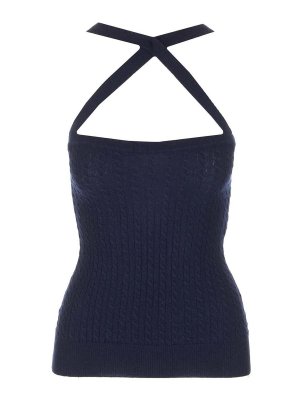 PATOU: Tops & Tank tops - Blue Wool Top