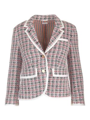 THOM BROWNE: giacche blazer - Blazer di tweed di cotone