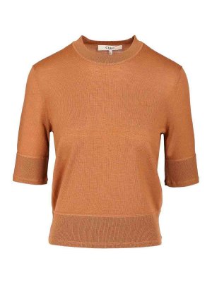 CHLOE': Pull col rond - Pull Col Rond - Marron