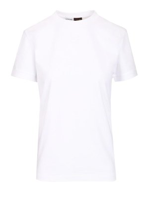 LOEWE: t-shirt - T-shirt a pizzo di cotone