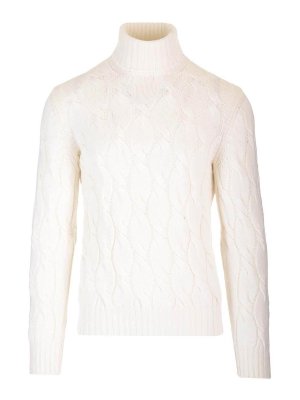 BARBA: Suéteres con cuello pico - Suéter Cuello Redondo - Blanco