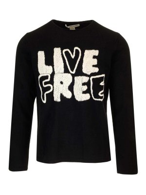 COMME DES GARCONS: crew necks - Wool Crewnewck Sweater With  Embroidery