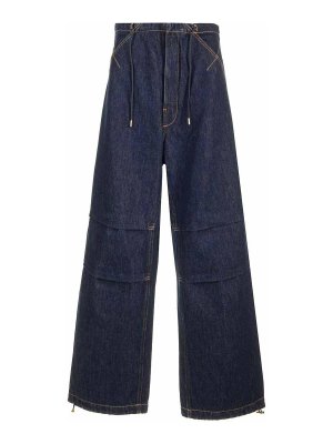 DARKPARK: Jeans patte d'éléphant - Short - Bleu