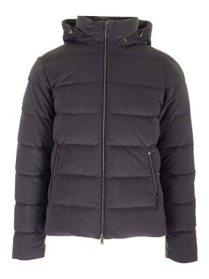 HERNO: casual jackets - Blue Velvet Down Jacket
