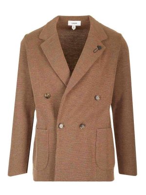 LARDINI: casual jackets - Double Breasted Knitted Jacket