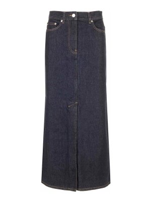 LOULOU STUDIO: ニーレングススカート＆ミディ丈 - 膝丈/ミディスカート - ブルー