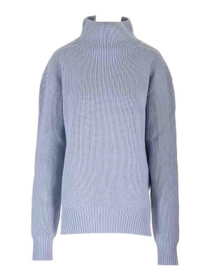 RICK OWENS: Strickpullover mit Rundhalsausschnitt - Rundhalspullover - Hellblau