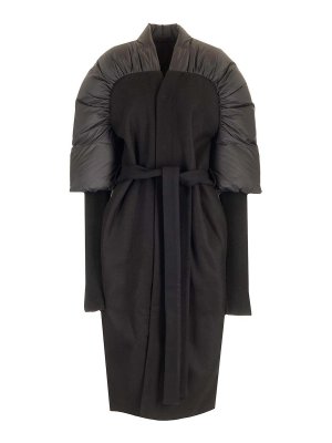 RICK OWENS: short coats - Duvetina Long Coat Crafted