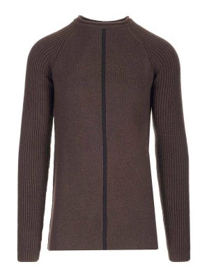 RICK OWENS: Strickpullover mit Rundhalsausschnitt - Rundhalspullover - Braun