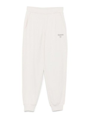 Balmain: tracksuit bottoms - Beige Cotton Tracksuit Bottoms