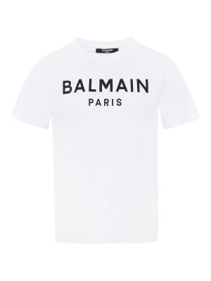 Balmain: t-shirts - White Short-Sleeve Cotton T-Shirt