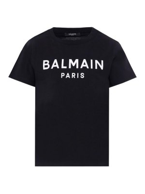 Balmain: t-shirts - Black Short-Sleeve Cotton T-Shirt