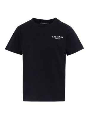 Balmain: t-shirts - Black Short-Sleeve Cotton T-Shirt