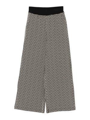 Balmain: casual trousers - Black And Beige Monogram Pants
