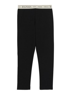 Balmain: Leggings - Leggings - Crème