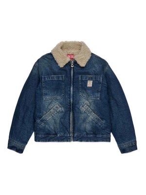 DIESEL: giacche casual - Giacca blu in denim