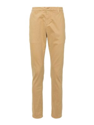 DONDUP: pantaloni casual - Pantaloni in twill di cotone elasticizzato