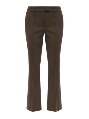 The Attico: Tailored & Formal trousers - Brown Trousers In Stretch Wool Garbadine