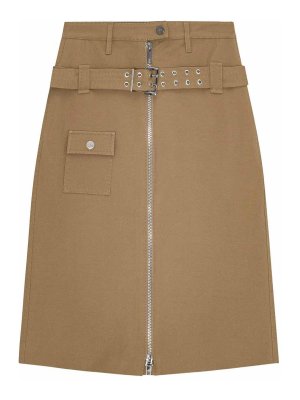 GANNI: Knee length skirts & Midi - Camel-Colored Cotton Utilitarian Midi Skirt