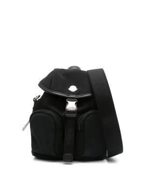 MONCLER: backpacks - Black Backpack With Logo