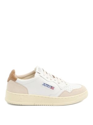 AUTRY: trainers - White And Caramel  Sneakers In Leather