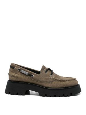 ALEXANDER WANG: flat shoes - Brown Platform Loafers
