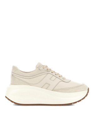 HOGAN: trainers - Rebel Calf Leather Sneakers In Ivory