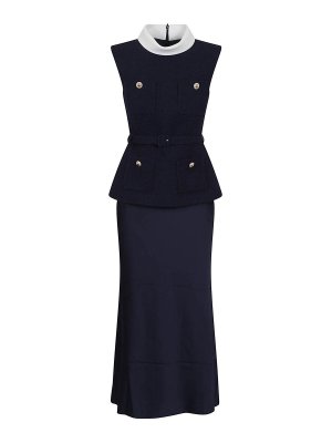 Self Portrait: Knielange Kleider - Knielanges Kleid - Blau