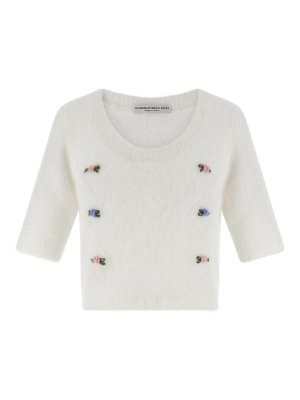 ALESSANDRA RICH: cardigans - Carded Mohair Sweater