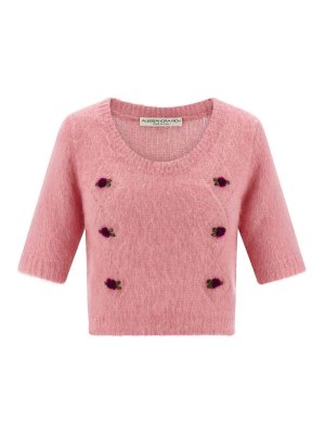 ALESSANDRA RICH: cardigans - Carded Mohair Sweater