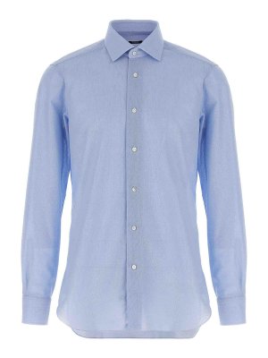 BARBA: shirts - Honeycomb Cotton Shirt