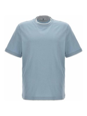 Off-White Logo print light blue T-shirt | OMAA055F181850043100