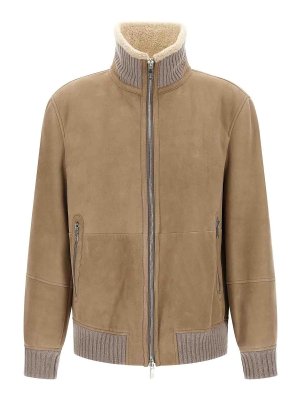 BRUNELLO CUCINELLI: bombers - Suede And Sherling Curly Bomber Jacket