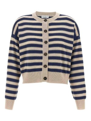 BRUNELLO CUCINELLI: cardigans - Sparkling Stripes Cardigan