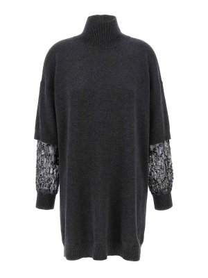 BRUNELLO CUCINELLI: Vestidos media pierna - Vestido Midi - Gris